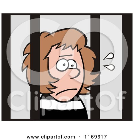 Cartoon of an Imprisoned Man Behind Bars - Royalty Free Vector Clipart by  Johnny Sajem #1169114