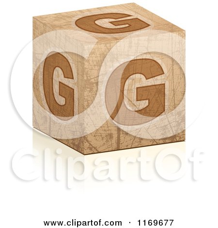 Clipart of a Brown Grungy Letter G Cube - Royalty Free Vector Illustration by Andrei Marincas