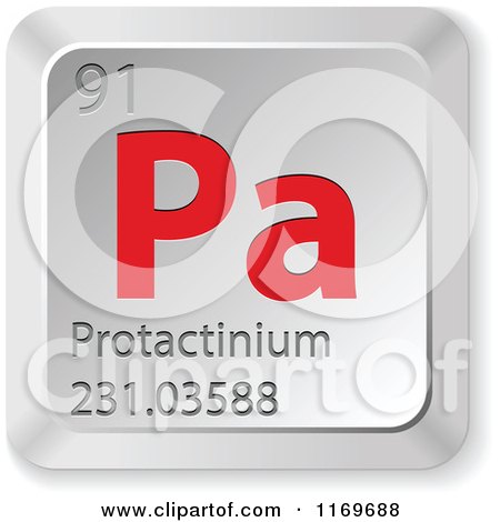 Clipart of a 3d Red and Silver Protactinium Chemical Element Keyboard Button - Royalty Free Vector Illustration by Andrei Marincas