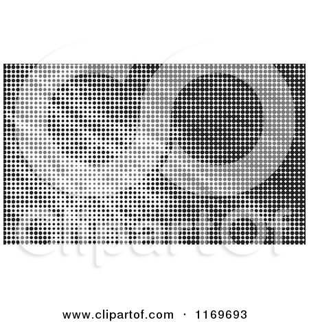 Clipart of a Black and White Grungy Halftone Dot Background - Royalty Free Vector Illustration by Andrei Marincas