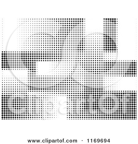 Clipart of a Black and White Halftone Dot Background - Royalty Free Vector Illustration by Andrei Marincas