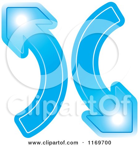 Clipart of a Two Blue Arrows Going up and down - Royalty Free Vector Illustration by Lal Perera