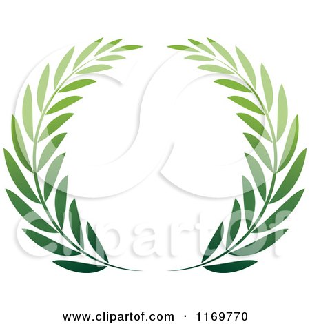 Clipart of a Green Olive Branch Wreath - Royalty Free Vector Illustration by Lal Perera