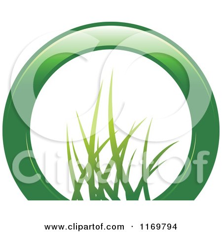 Clipart of a Partial Green Ring with Grass in the Center - Royalty Free Vector Illustration by Lal Perera
