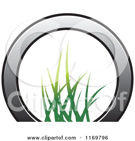 Clipart of a Partial Gray Ring with Grass in the Center - Royalty Free Vector Illustration by Lal Perera