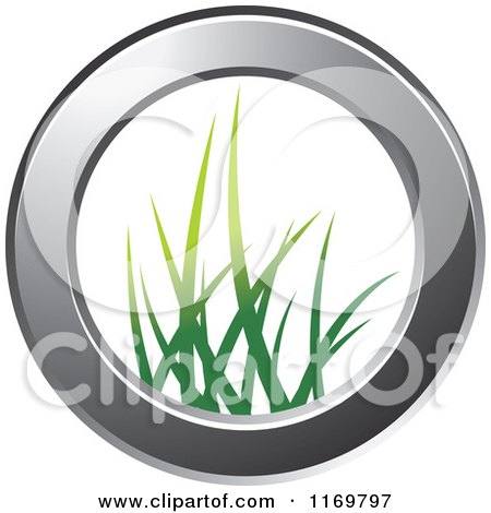 Clipart of a Gray Ring with Grass in the Center - Royalty Free Vector Illustration by Lal Perera