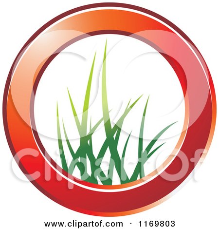 Clipart of a Red Ring with Grass in the Center - Royalty Free Vector Illustration by Lal Perera