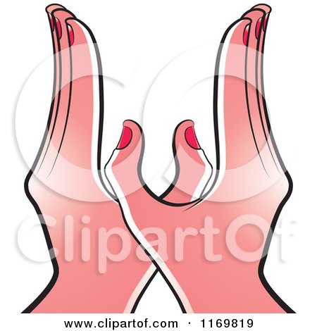 Clipart of a Pair of Womens Hands Forming a Letter W - Royalty Free Vector Illustration by Lal Perera