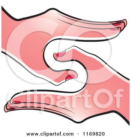 Clipart of a Pair of Womens Hands Forming a Letter S - Royalty Free Vector Illustration by Lal Perera