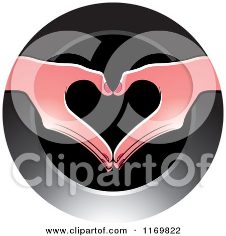 Clipart of a Round Icon of Hands Forming a Heart - Royalty Free Vector Illustration by Lal Perera