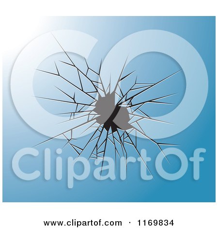 Clipart of a Blue Broken Glass Background - Royalty Free Vector Illustration by Lal Perera
