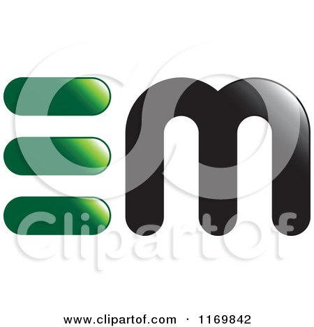 Clipart of a Green and Black Em Logo - Royalty Free Vector Illustration by Lal Perera