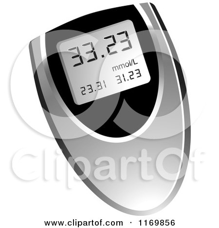 Clipart of a Medical Blood Sugar Text Meter - Royalty Free Vector Illustration by Lal Perera