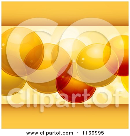 Clipart of a Background of Orange Bubbles and Panels - Royalty Free Vector Illustration by elaineitalia