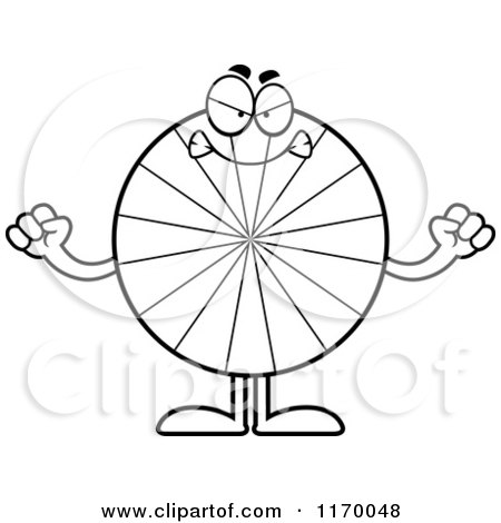 Cartoon of an Outlined Mad Peppermint Candy Mascot - Royalty Free Vector Clipart by Cory Thoman