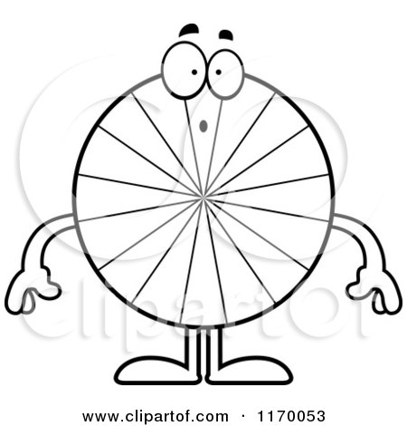 Cartoon of an Outlined Surprised Peppermint Candy Mascot - Royalty Free Vector Clipart by Cory Thoman