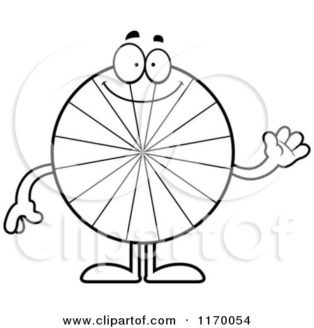 Cartoon of an Outlined Waving Peppermint Candy Mascot - Royalty Free Vector Clipart by Cory Thoman