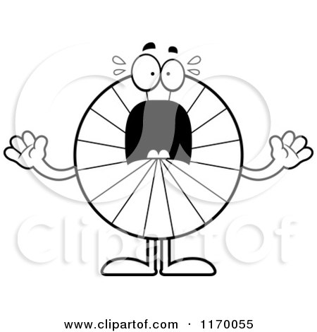 Cartoon of an Outlined Screaming Peppermint Candy Mascot - Royalty Free Vector Clipart by Cory Thoman