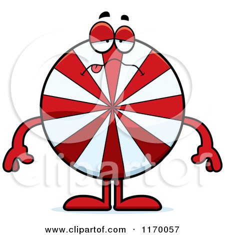 Cartoon of a Sick Peppermint Candy Mascot - Royalty Free Vector Clipart by Cory Thoman