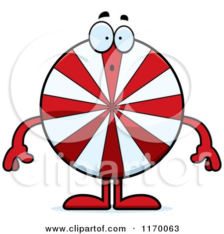 Cartoon of a Surprised Peppermint Candy Mascot - Royalty Free Vector Clipart by Cory Thoman