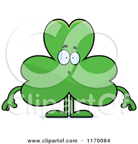 Cartoon of a Surprised Shamrock Mascot - Royalty Free Vector Clipart by Cory Thoman