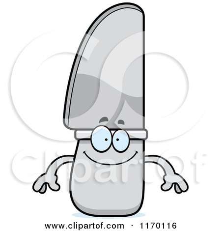 Cartoon of a Happy Knife Mascot - Royalty Free Vector Clipart by Cory Thoman