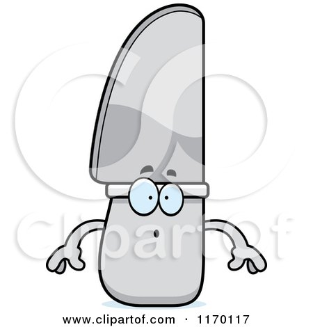 Cartoon of a Surprised Knife Mascot - Royalty Free Vector Clipart by Cory Thoman