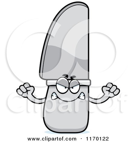 Cartoon of a Mad Knife Mascot - Royalty Free Vector Clipart by Cory Thoman