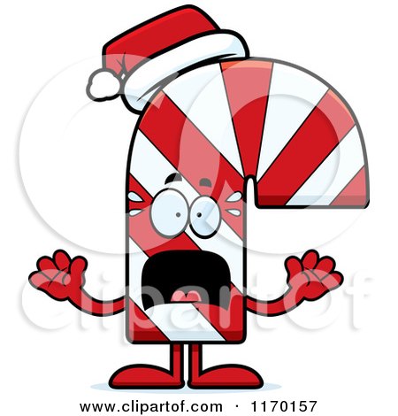 Cartoon of a Screaming Candy Cane Mascot - Royalty Free Vector Clipart by Cory Thoman