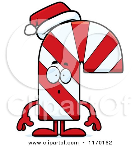 Cartoon of a Surprised Candy Cane Mascot - Royalty Free Vector Clipart by Cory Thoman