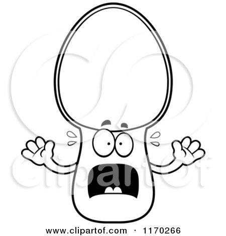 Cartoon of an Outlined Screaming Spoon Mascot - Royalty Free Vector Clipart by Cory Thoman