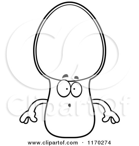 Cartoon of an Outlined Surprised Spoon Mascot - Royalty Free Vector Clipart by Cory Thoman