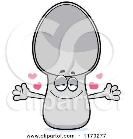 Cartoon of a Loving Spoon Mascot Wanting a Hug - Royalty Free Vector Clipart by Cory Thoman
