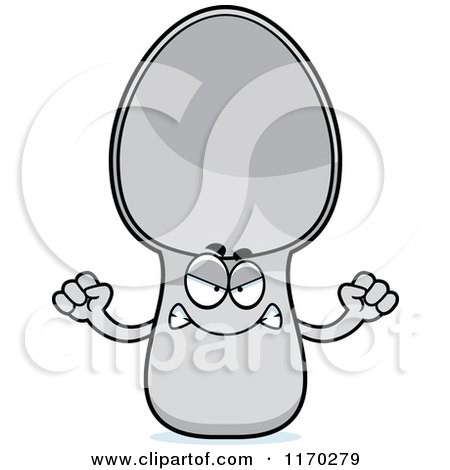 Cartoon of a Mad Spoon Mascot - Royalty Free Vector Clipart by Cory Thoman