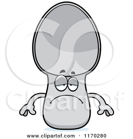 Cartoon of a Depressed Spoon Mascot - Royalty Free Vector Clipart by Cory Thoman