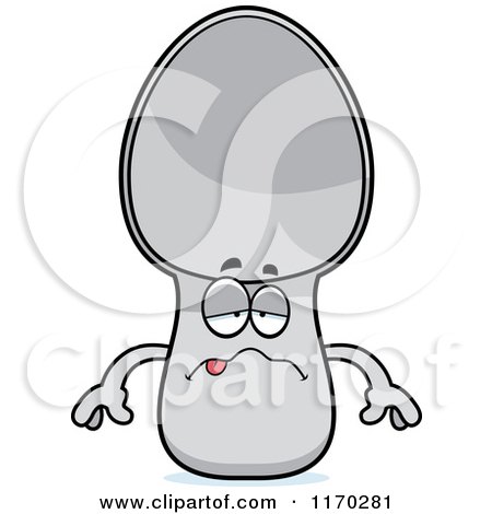Cartoon of a Sick Spoon Mascot - Royalty Free Vector Clipart by Cory Thoman