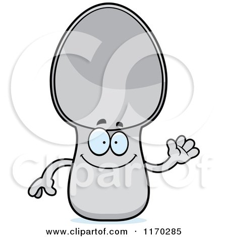Cartoon of a Waving Spoon Mascot - Royalty Free Vector Clipart by Cory Thoman