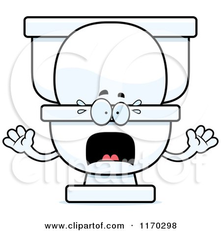 Cartoon of a Screaming Toilet Mascot - Royalty Free Vector Clipart by Cory Thoman