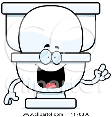 Cartoon of a Smart Toilet Mascot with an Idea - Royalty Free Vector Clipart by Cory Thoman