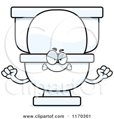 Cartoon of a Mad Toilet Mascot - Royalty Free Vector Clipart by Cory Thoman