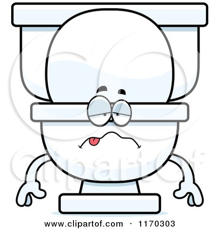 Cartoon of a Sick Toilet Mascot - Royalty Free Vector Clipart by Cory Thoman