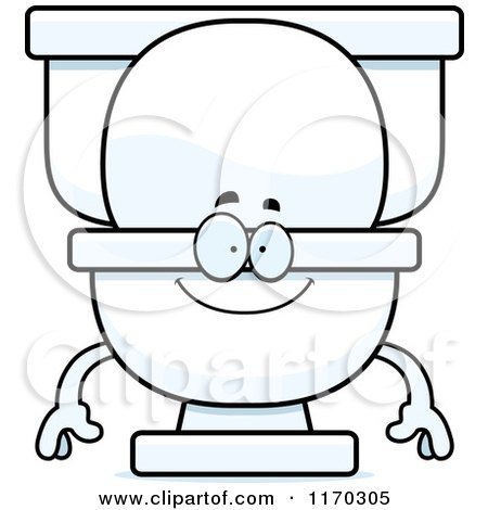 Cartoon of a Happy Toilet Mascot - Royalty Free Vector Clipart by Cory Thoman