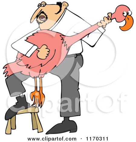 Cartoon of a Spanish Man Singing and Planing a Flamingo Guitar - Royalty Free Vector Clipart by djart