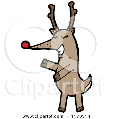 Cartoon of a Reindeer - Royalty Free Vector Illustration by lineartestpilot