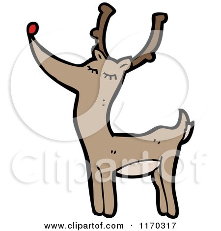 Cartoon of a Reindeer - Royalty Free Vector Illustration by lineartestpilot