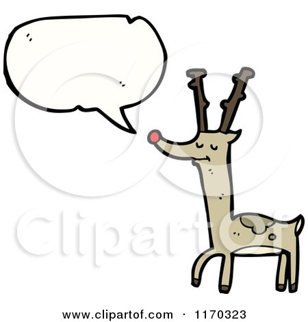 Cartoon of a Talking Reindeer - Royalty Free Vector Illustration by lineartestpilot