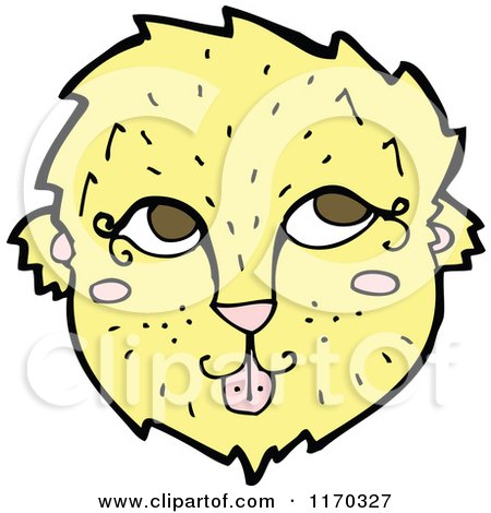 Cartoon of a Big Cat Face - Royalty Free Vector Illustration by lineartestpilot
