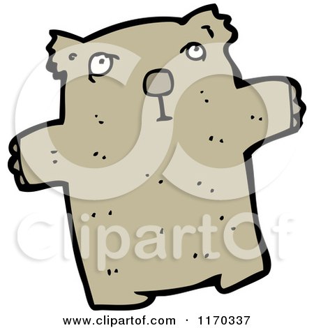 Cartoon of a Brown Koala - Royalty Free Vector Illustration by lineartestpilot