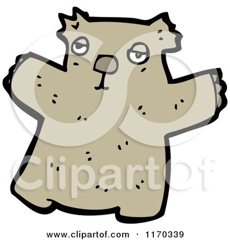 Cartoon of a Brown Koala - Royalty Free Vector Illustration by lineartestpilot
