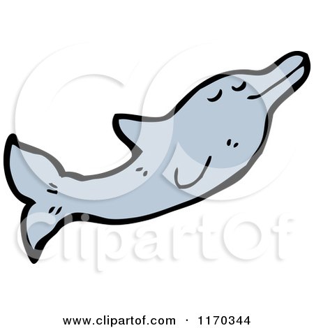 Cartoon of a Dolphin - Royalty Free Vector Illustration by lineartestpilot